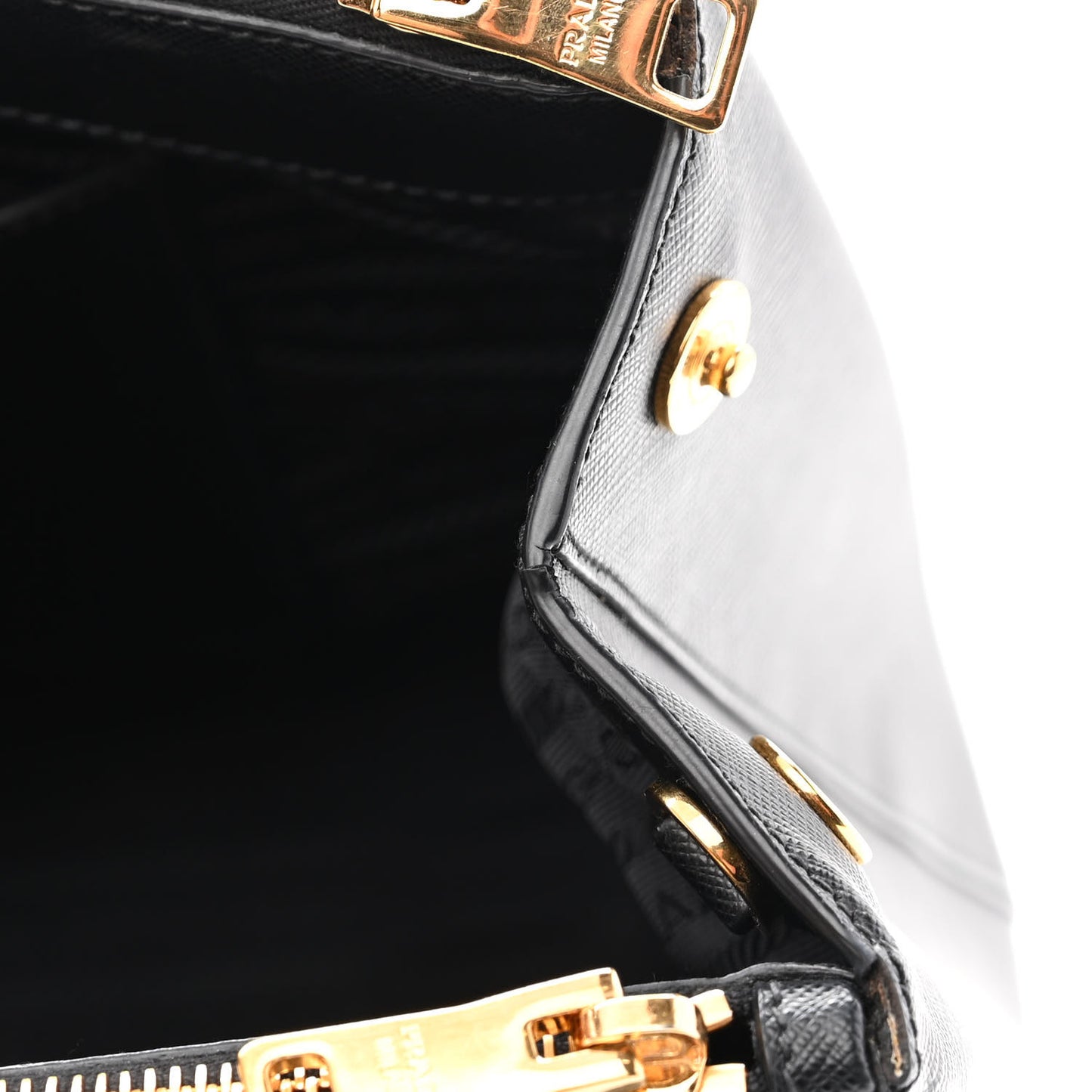 Saffiano Large Galleria Double Zip Tote Black