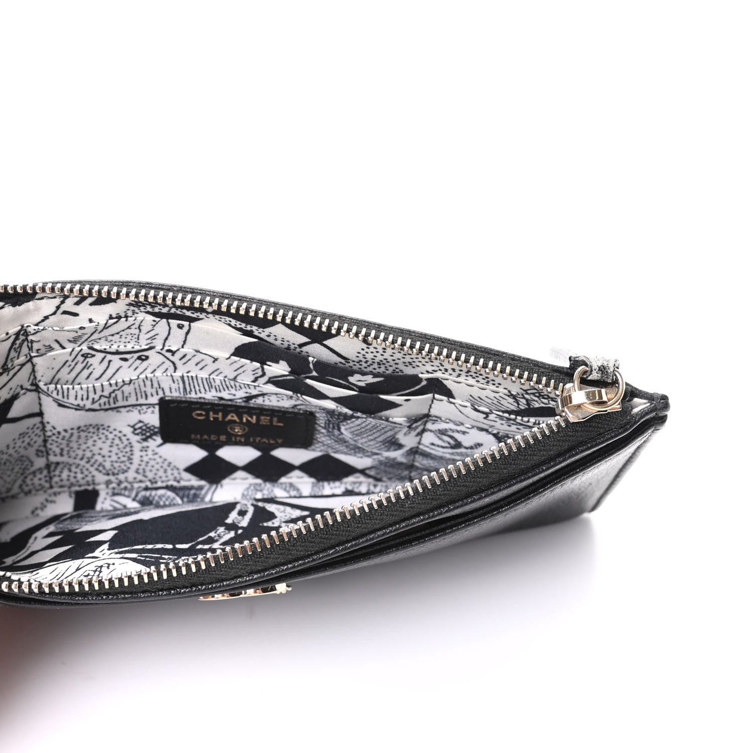 Chanel Goatskin Classic Zip Pouch Black 5 of 9