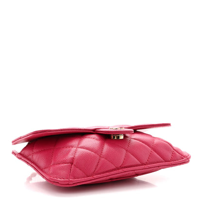 Chanel Caviar Fabric Quilted Foldable Tote With Chain Pink Multicolor 4 of 18
