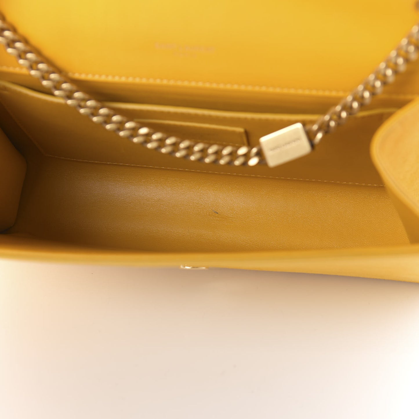 Suede Medium Classic Monogram Kate Tassel Satchel Saffron Yellow