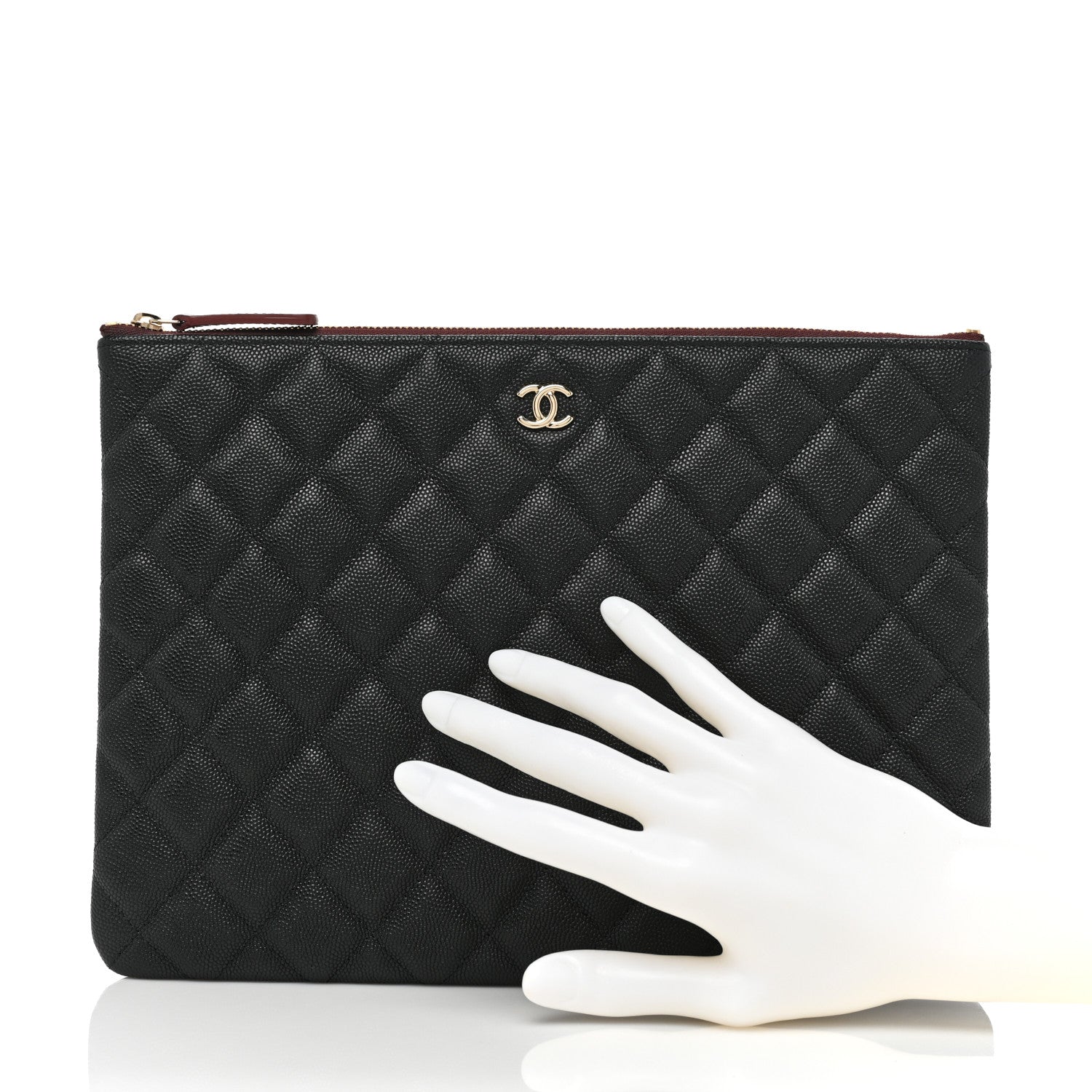 Chanel Caviar Quilted Medium Cosmetic Case Black 2 of 8