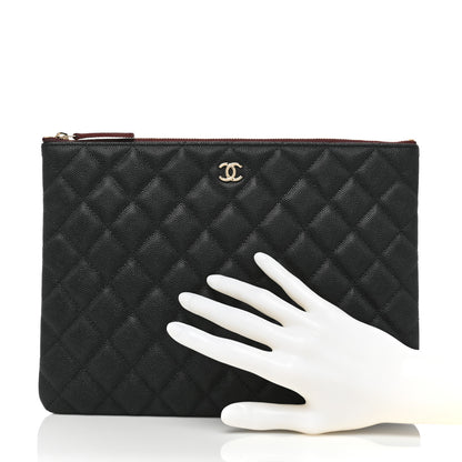 Chanel Caviar Quilted Medium Cosmetic Case Black 2 of 8