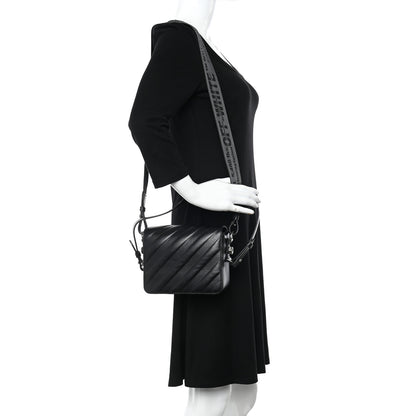 Off-White Calfskin Padded Diag Binder Flap Bag Black 2 of 18