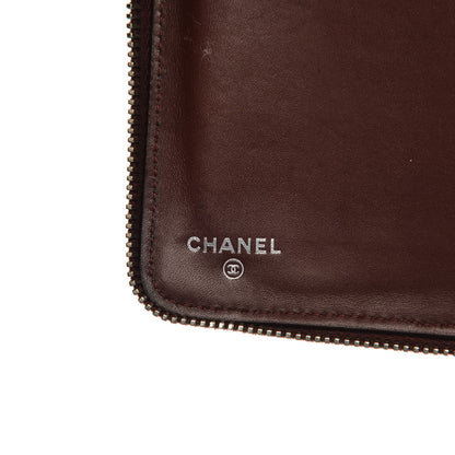 Chanel Caviar Quilted Large Zip Around Organizer Wallet Dark Red 7 of 13