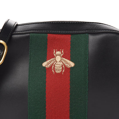 Gucci Calfskin Web Small Webby Bee Shoulder Bag Black 11 of 11