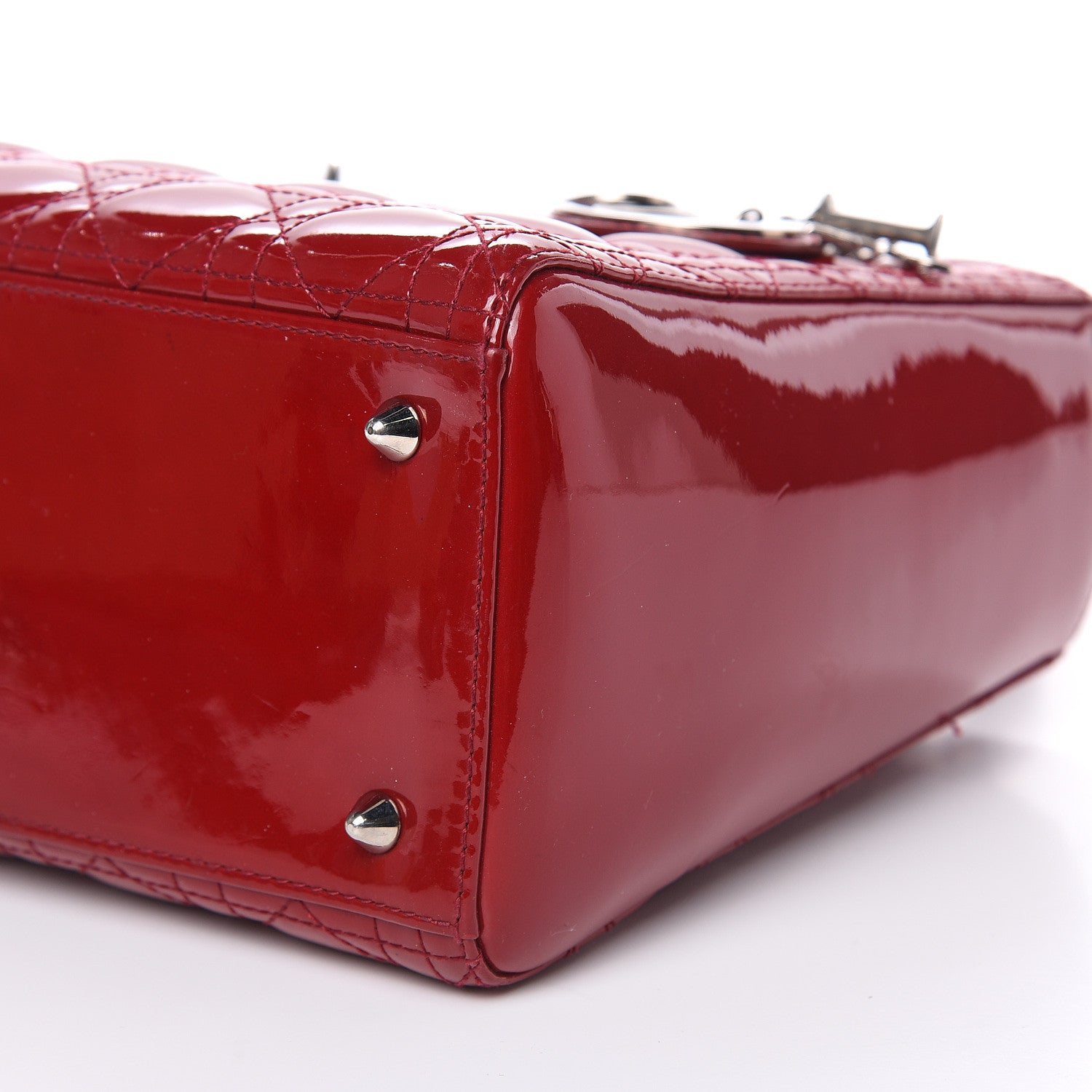 Christian Dior Patent Cannage Medium Lady Dior Red 9 of 12