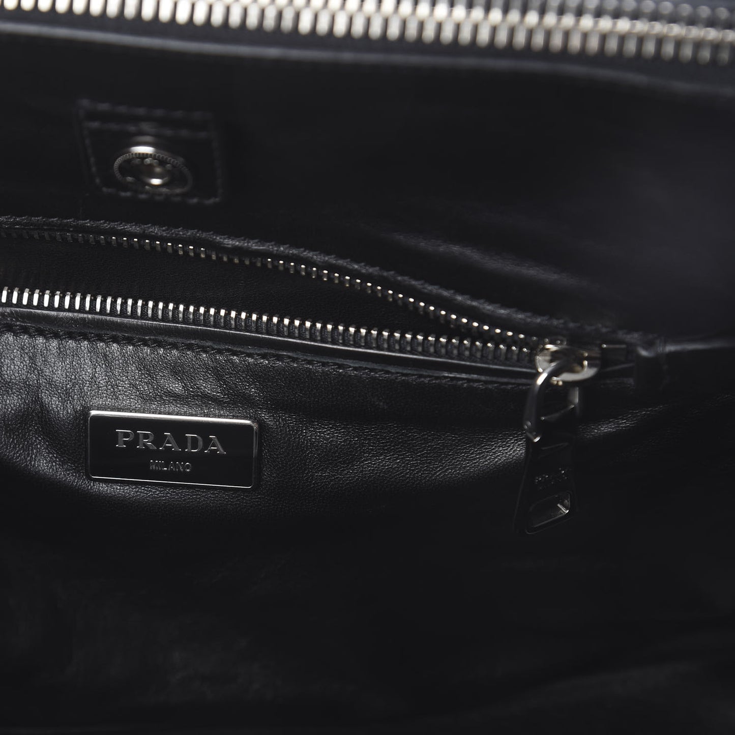 Glace Calf Twin Pocket Tote Black