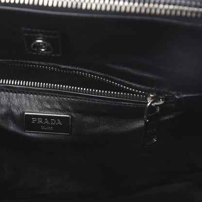 Prada Glace Calf Twin Pocket Tote Black 7 of 8