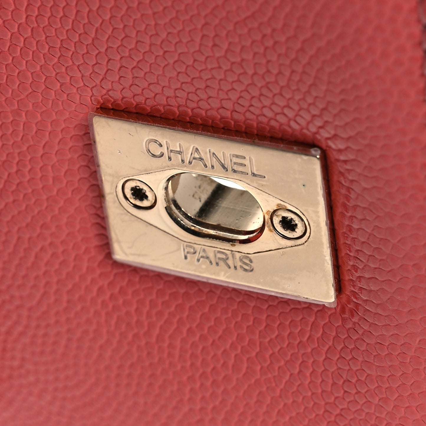 Caviar Quilted Small Coco Handle Flap Coral