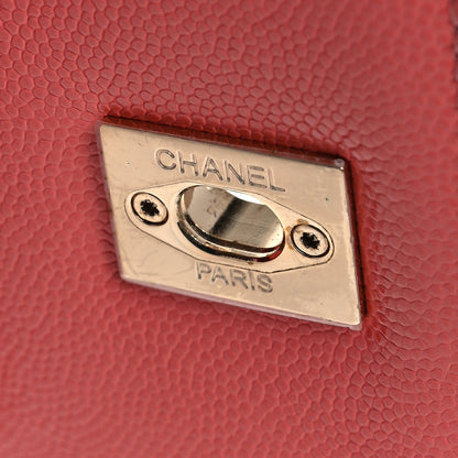Chanel Caviar Quilted Small Coco Handle Flap Coral 15 of 17