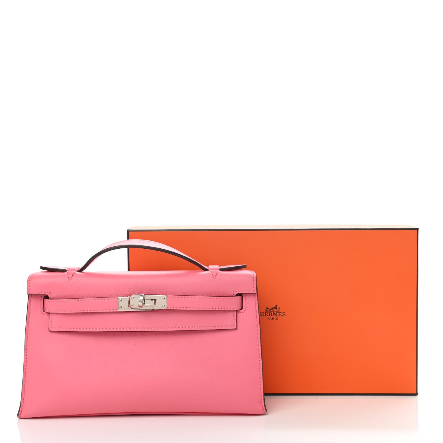 Hermes Swift Kelly Pochette Clutch Rose Azalee 7 of 7