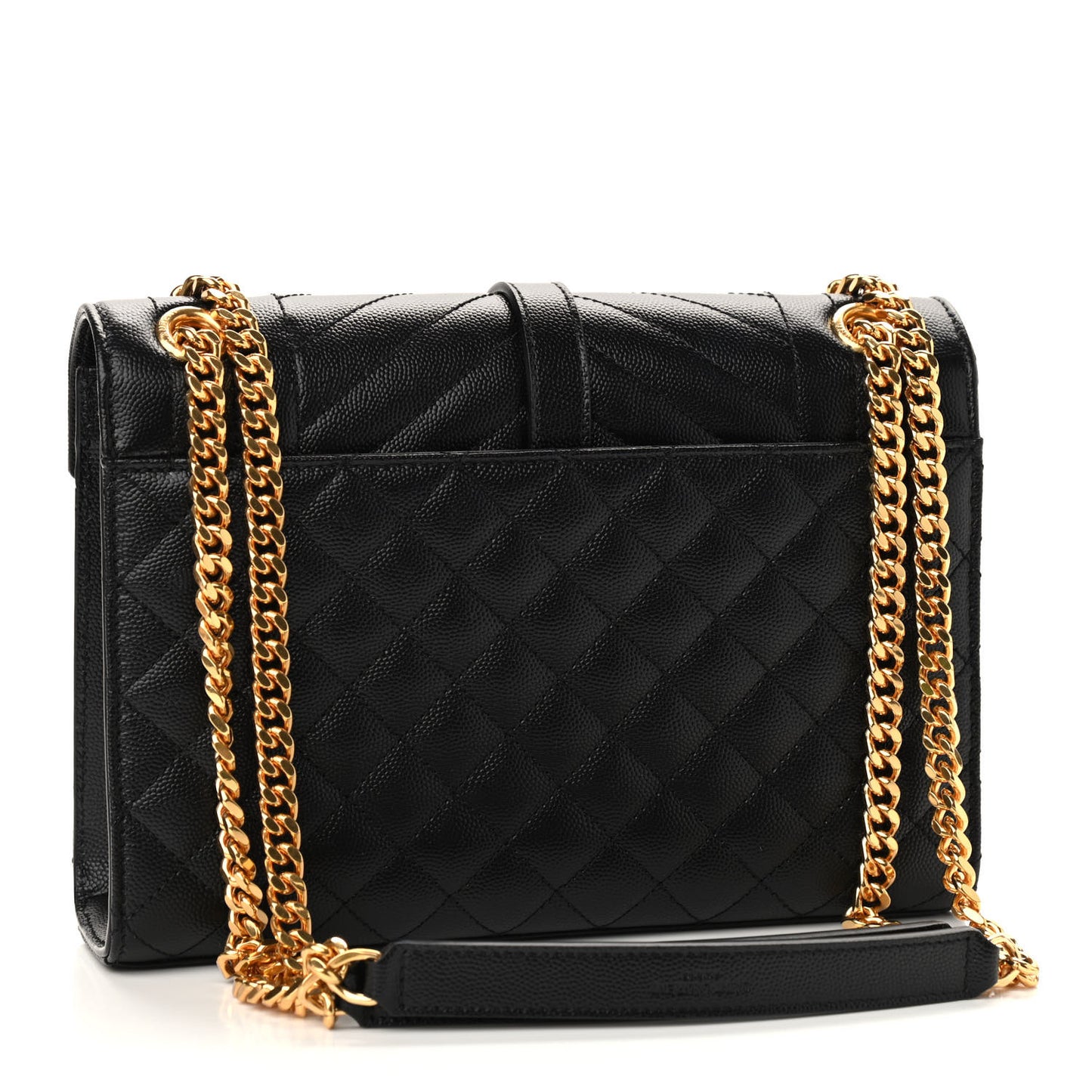 Grain De Poudre Textured Mixed Matelasse Triquilt Medium Monogram Satchel Black