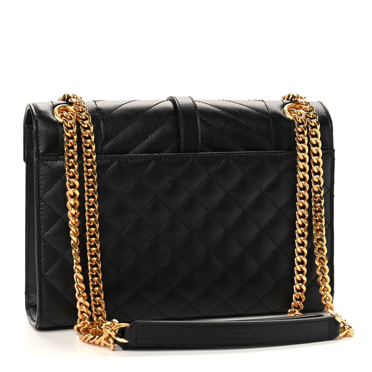 Saint Laurent Grain De Poudre Textured Mixed Matelasse Triquilt Medium Monogram Satchel Black 3 of 9