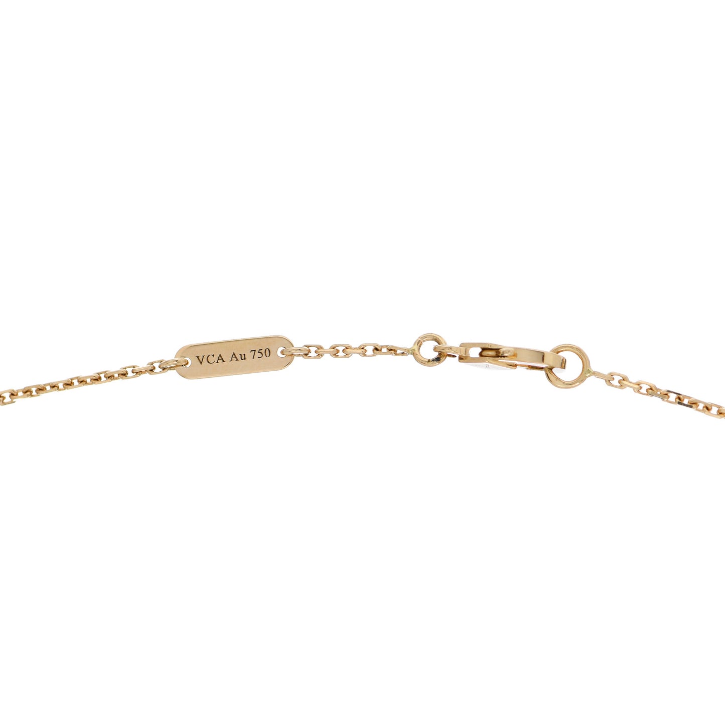18K Yellow Gold Black Onyx Vintage Alhambra Pendant Necklace