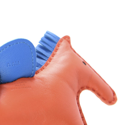 Hermes Milo Lambskin Grigri Rodeo Horse Bag Charm GM Orange Poppy Bleu Izmir Rose Azalee 3 of 4