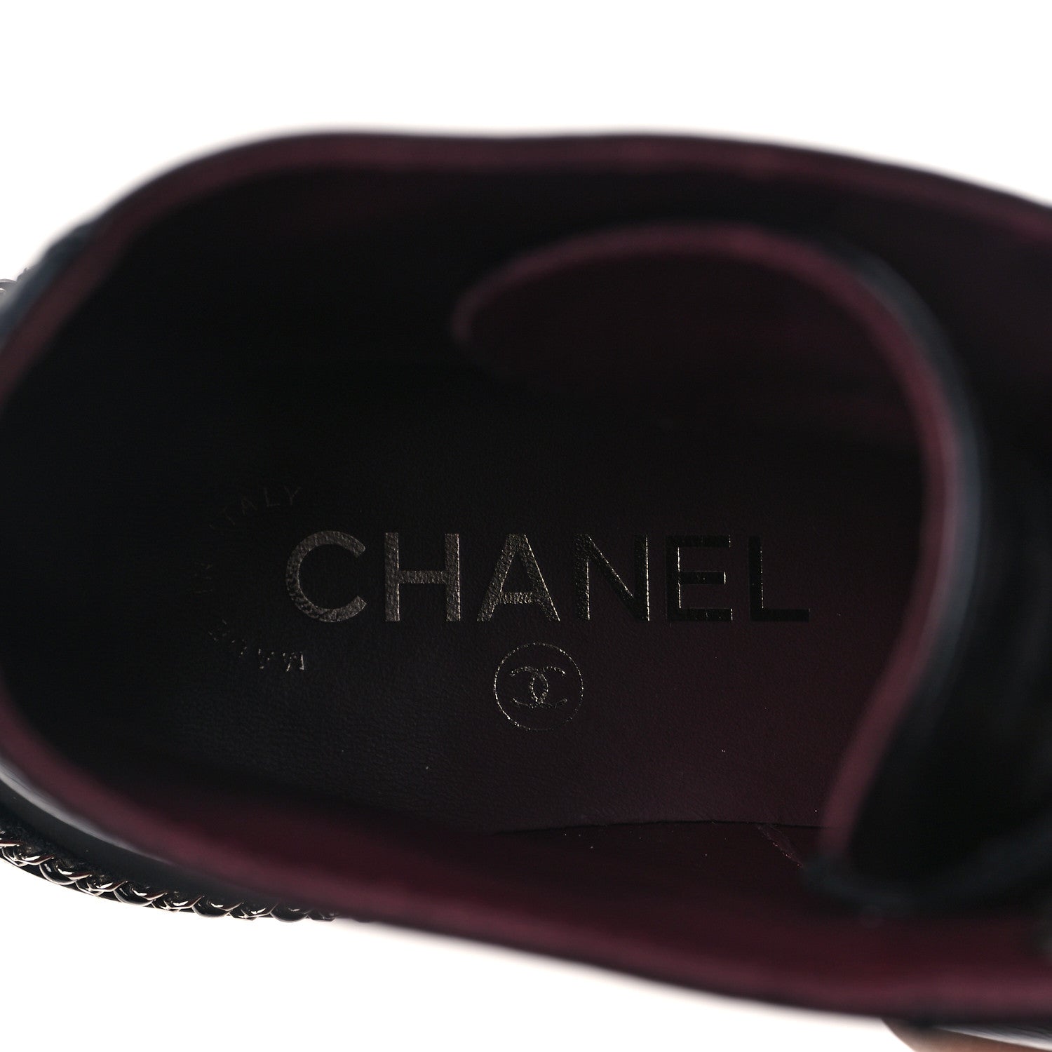 Chanel Crackled Calfskin Velvet Pearl Combat Short Boots 37 Black 7 of 9