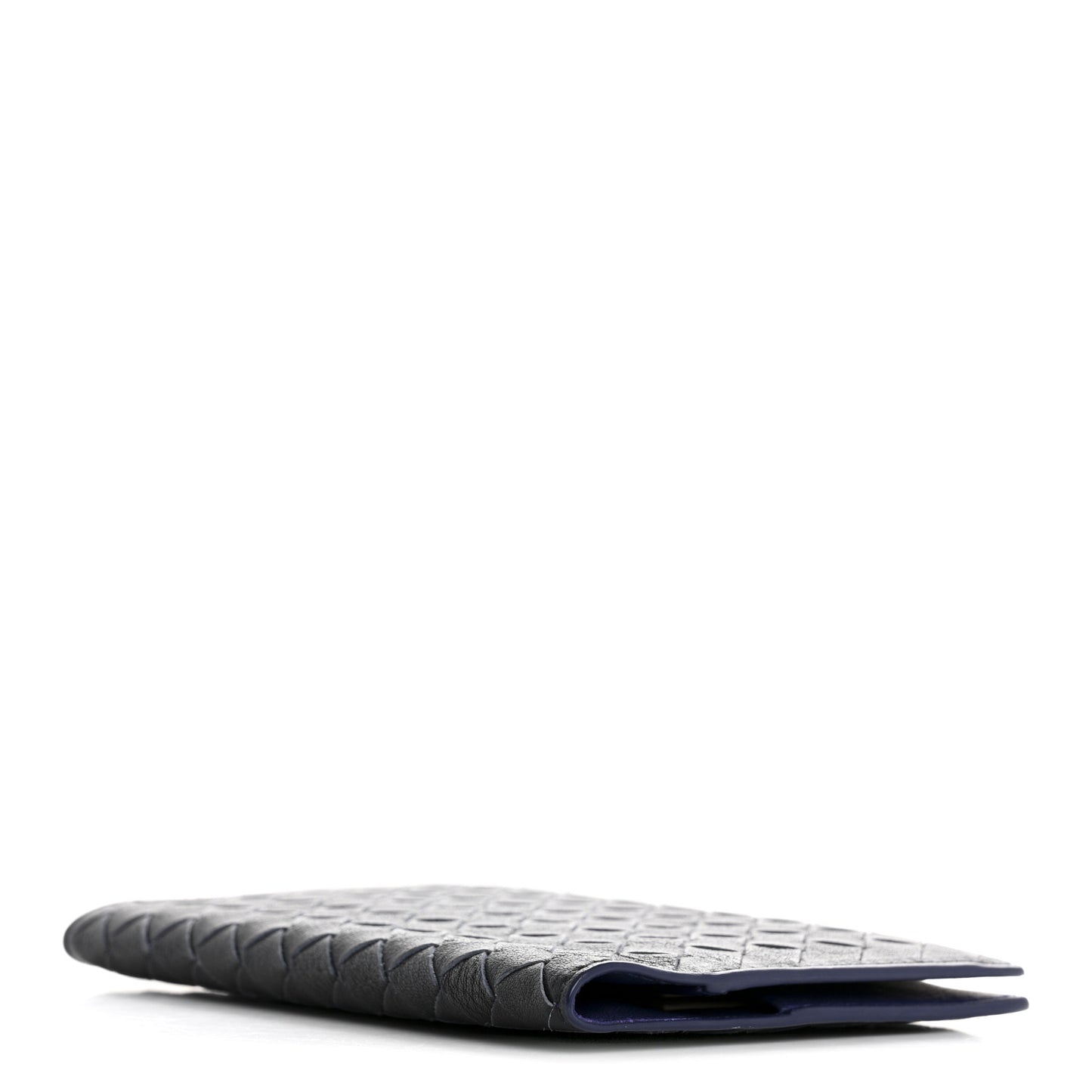 Nappa Intrecciato Passport Case Navy Blue