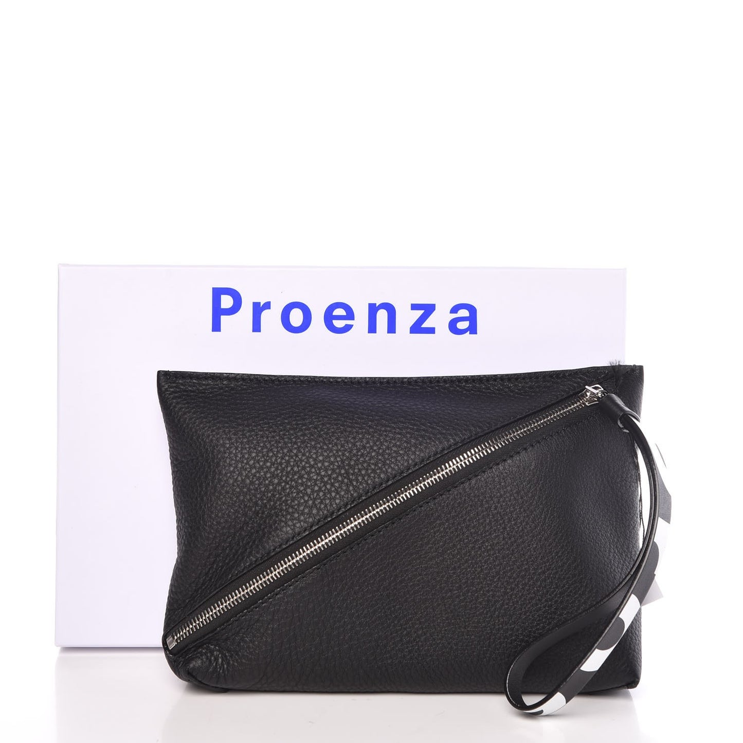 Pebble Calfskin Zip Pouch Black
