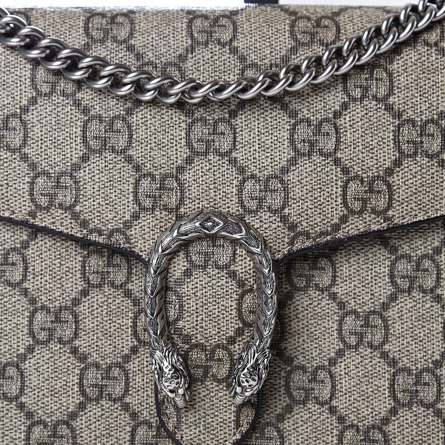 Gucci GG Supreme Monogram Mini Dionysus Chain Wallet Beige Taupe 9 of 10