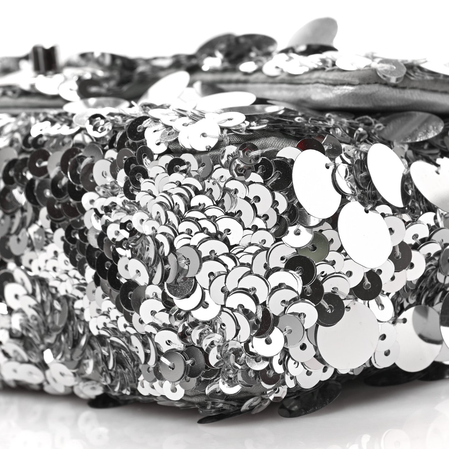 Sequin Mini Rectangular Flap Silver