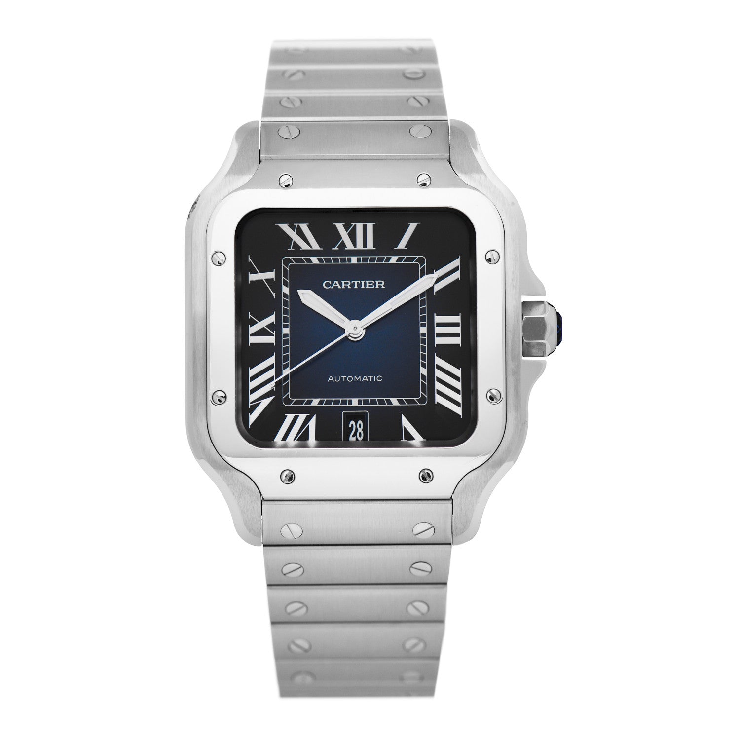 Cartier Stainless Steel 39.8mm Santos De Cartier Automatic Watch Black 1 of 4
