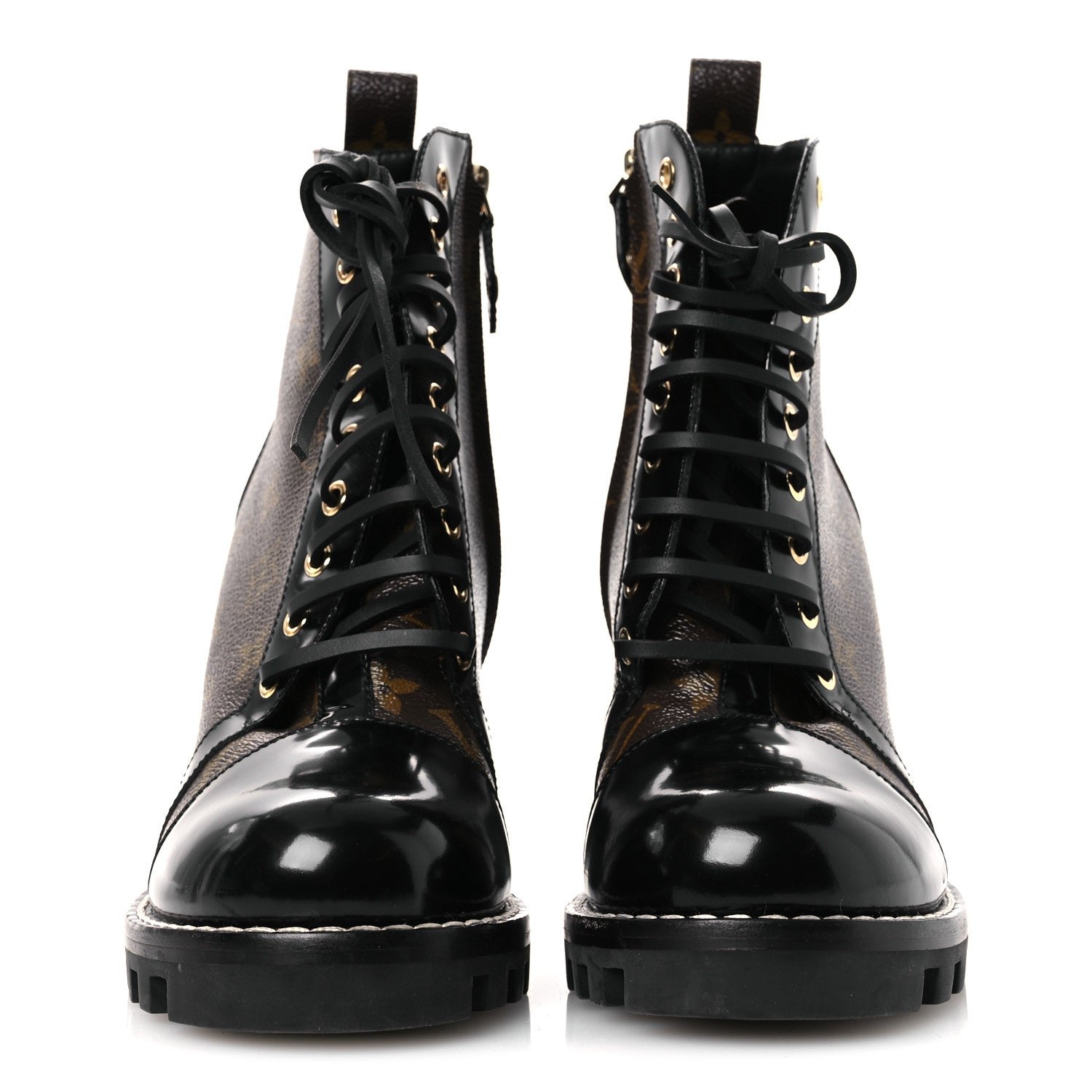 Louis Vuitton Patent Calfskin Monogram Star Trail Ankle Boots 40 Black 3 of 10