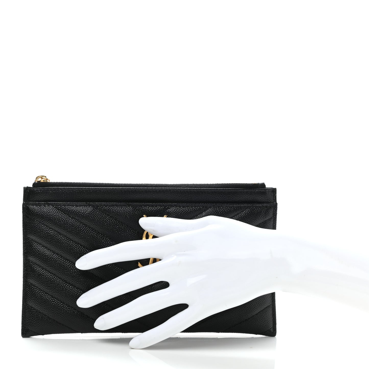 Grain De Poudre Chevron Monogram Bill Pouch Black