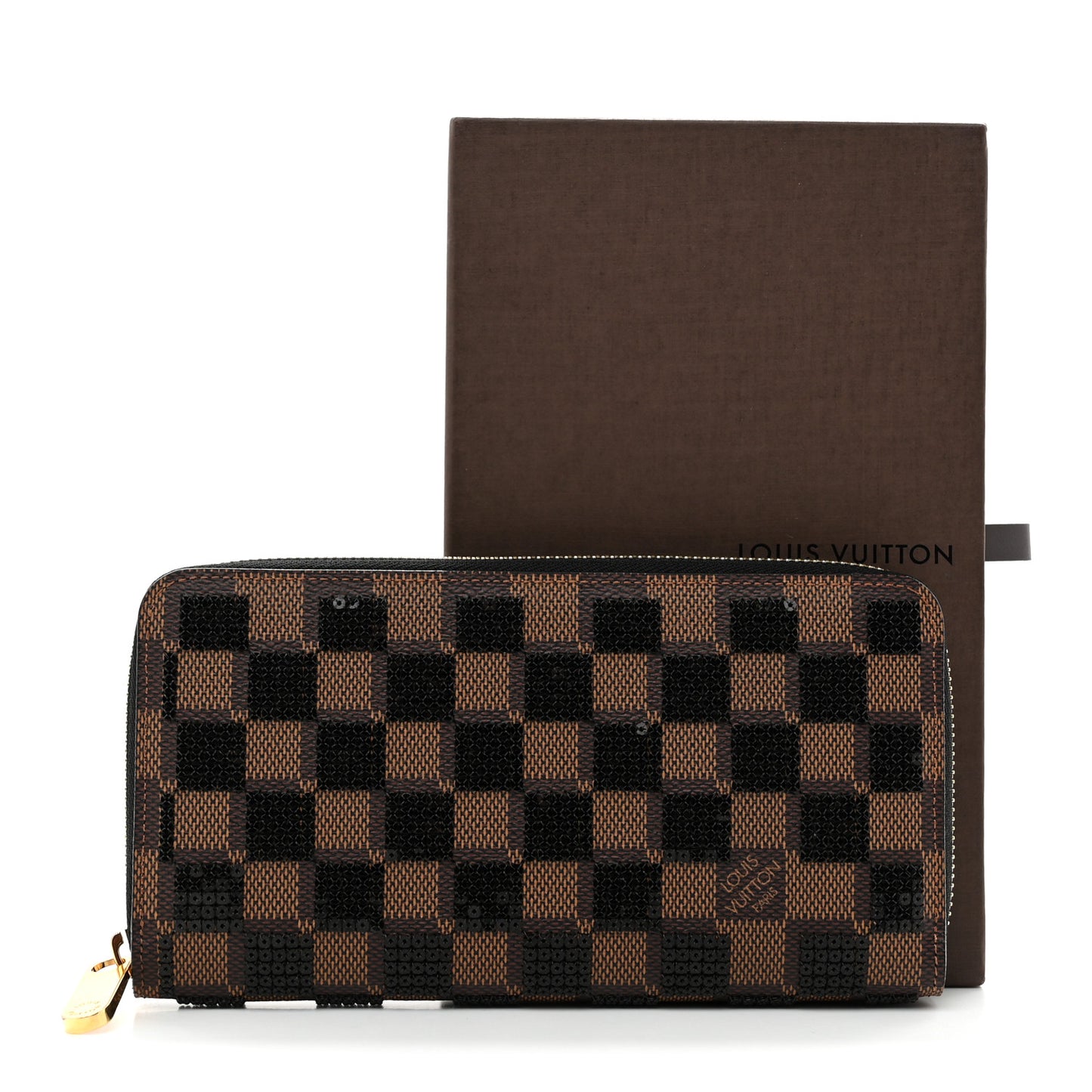 Damier Paillettes Zippy Wallet Black