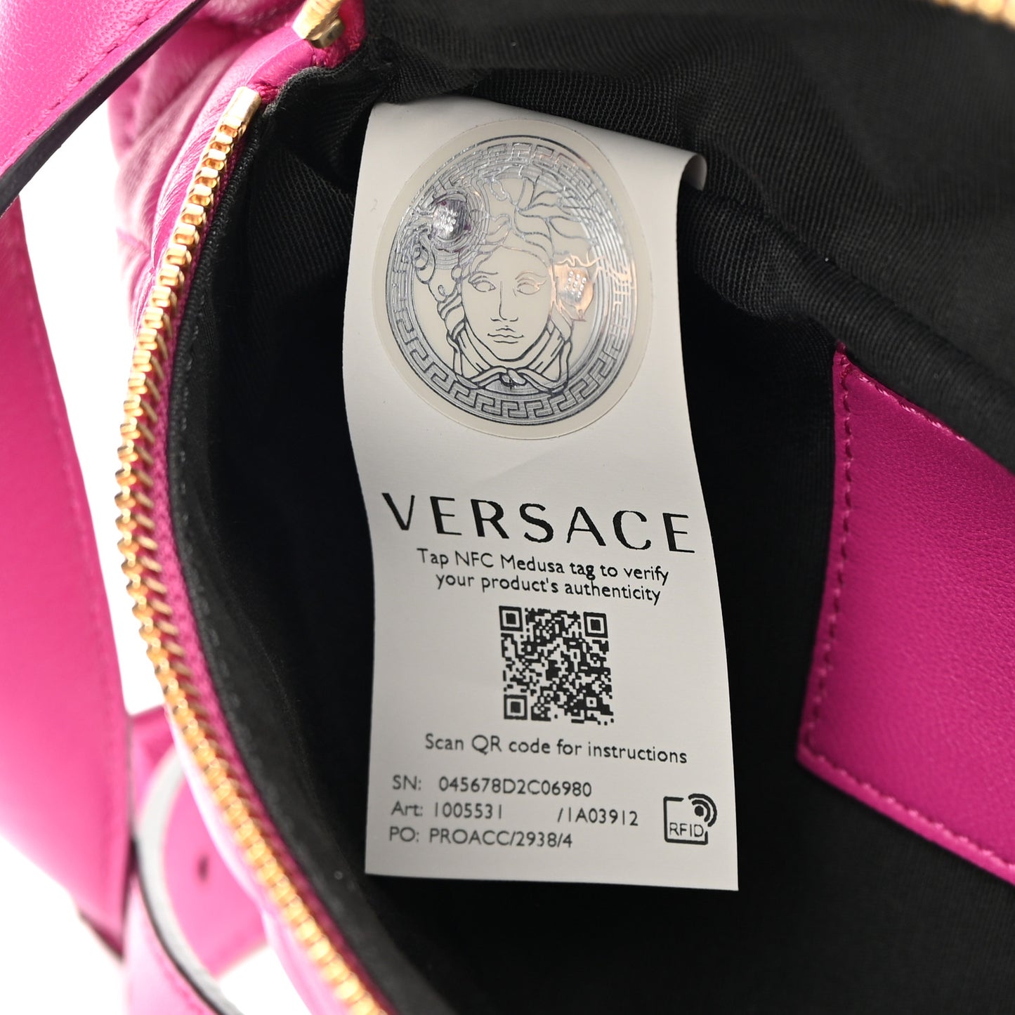 Nappa Quilted Medusa Belt Bag Pink
