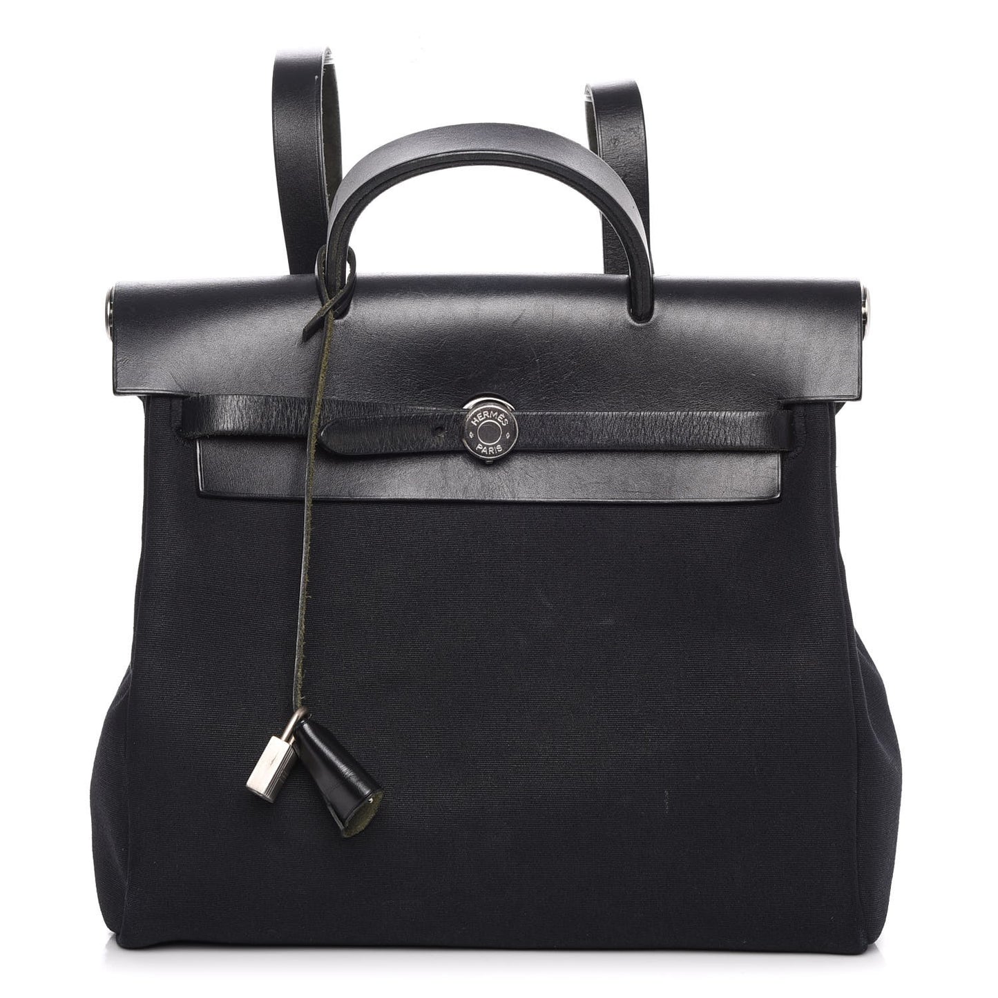 Toile Vache Calfskin Herbag 30 PM Backpack Black