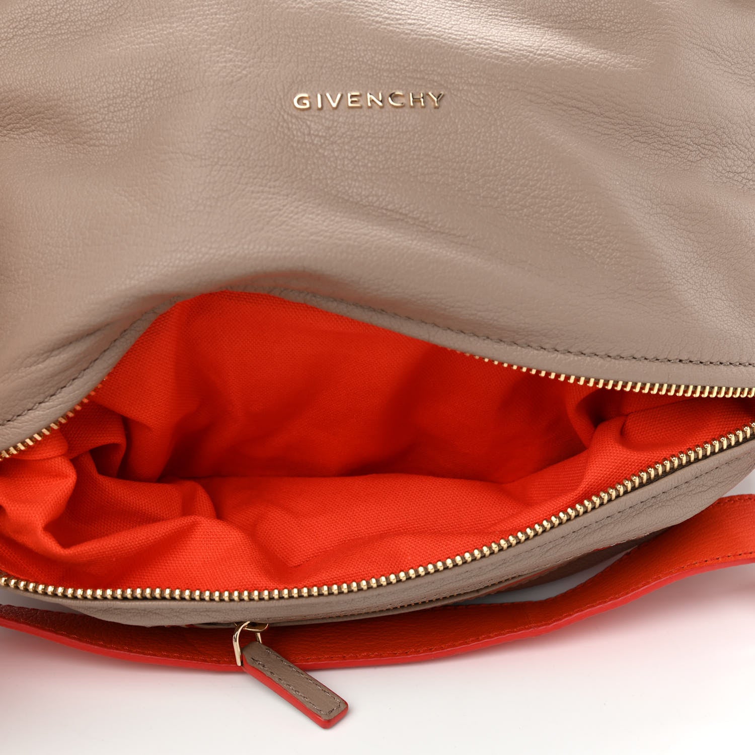Givenchy Sugar Goatskin Large Tri-Color Pandora Taupe Black Orange 6 of 10