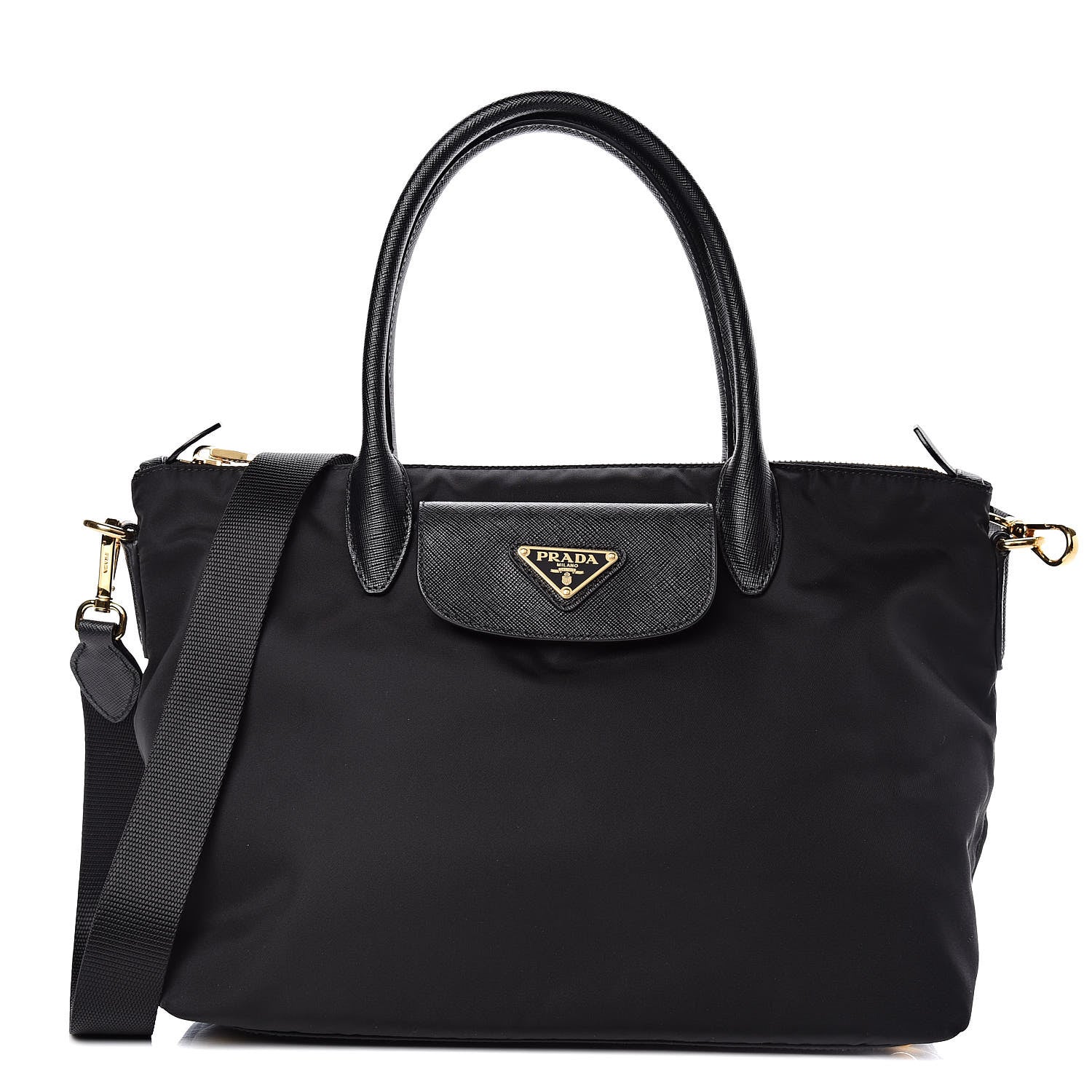 Prada Saffiano Tessuto Nylon Tote Black 1 of 10