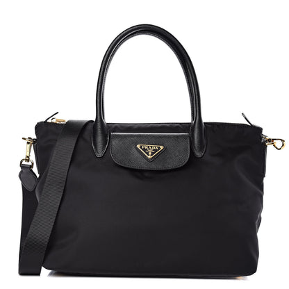 Prada Saffiano Tessuto Nylon Tote Black 1 of 10