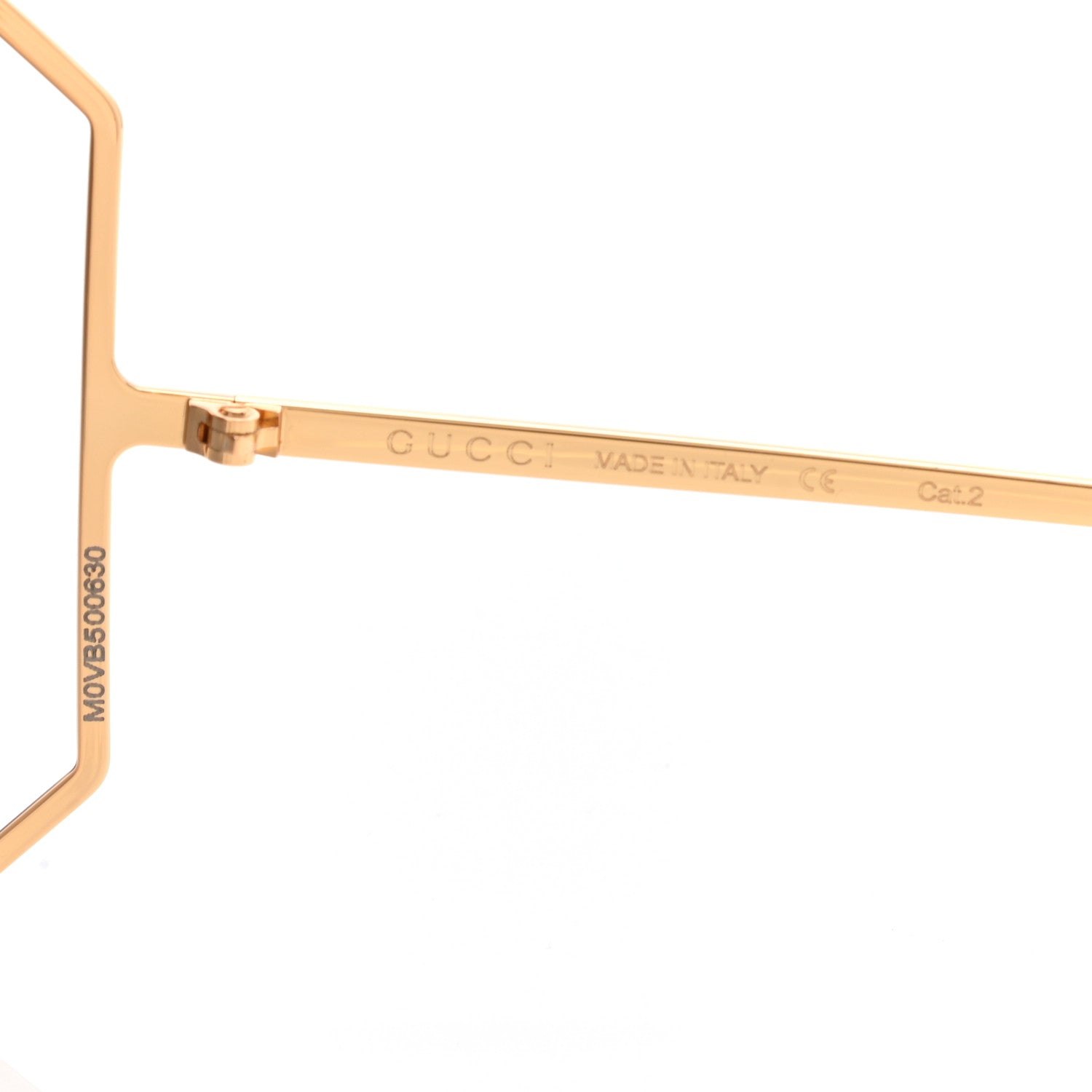 Gucci Metal Oversized Round Sunglasses GG0252S Gold 6 of 7