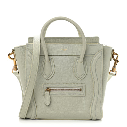 Celine Drummed Calfskin Nano Luggage Vert D'eau 1 of 10