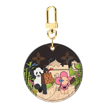 Louis Vuitton Monogram 2021 Christmas Animation China Wall Bag Charm Key Ring Myosotis Blue 1 of 4