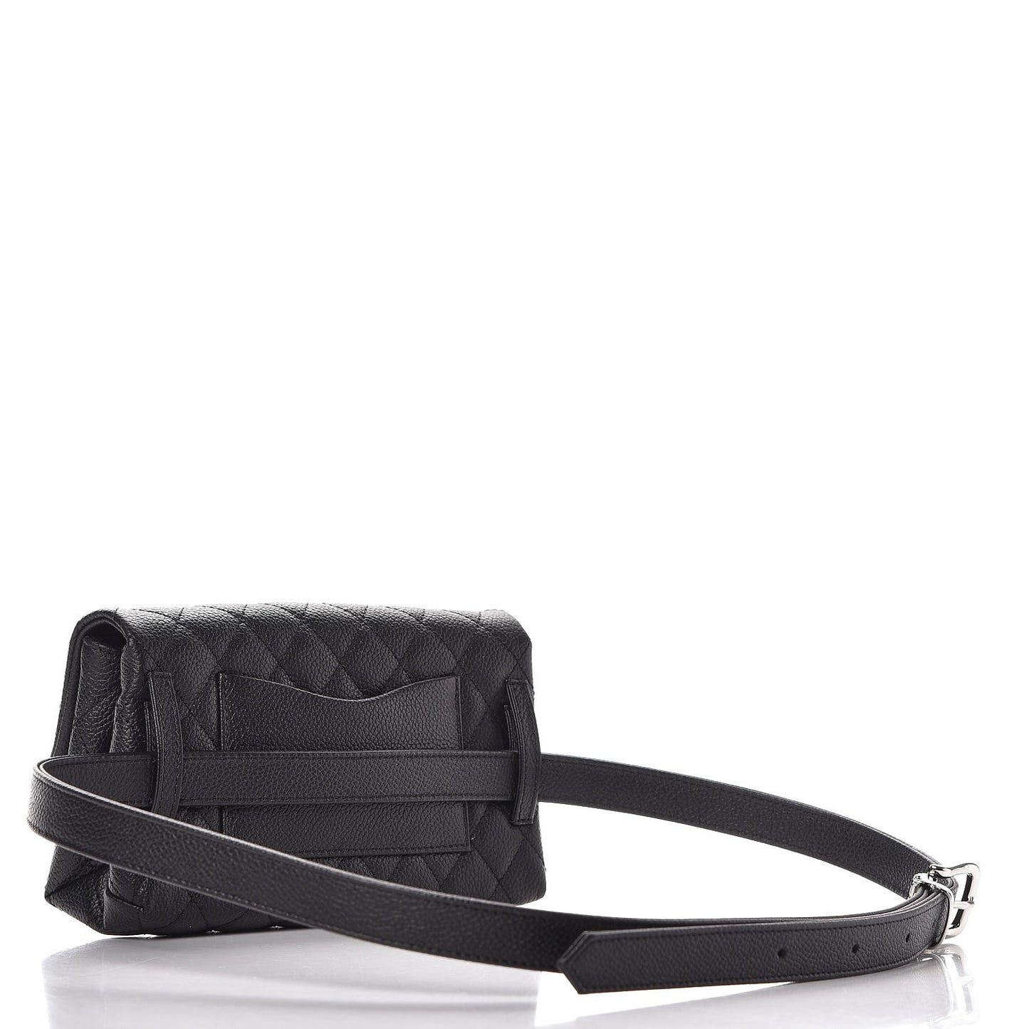 Grained Calfskin Quilted 2.55 Reissue Flap Belt Bag Clutch Black