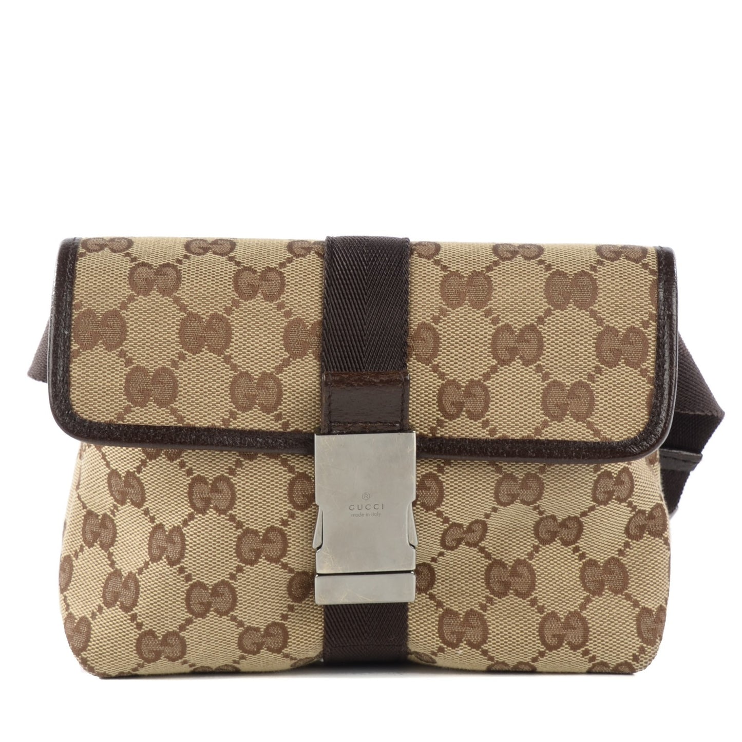 Monogram Waist Pouch Bag Dark Brown