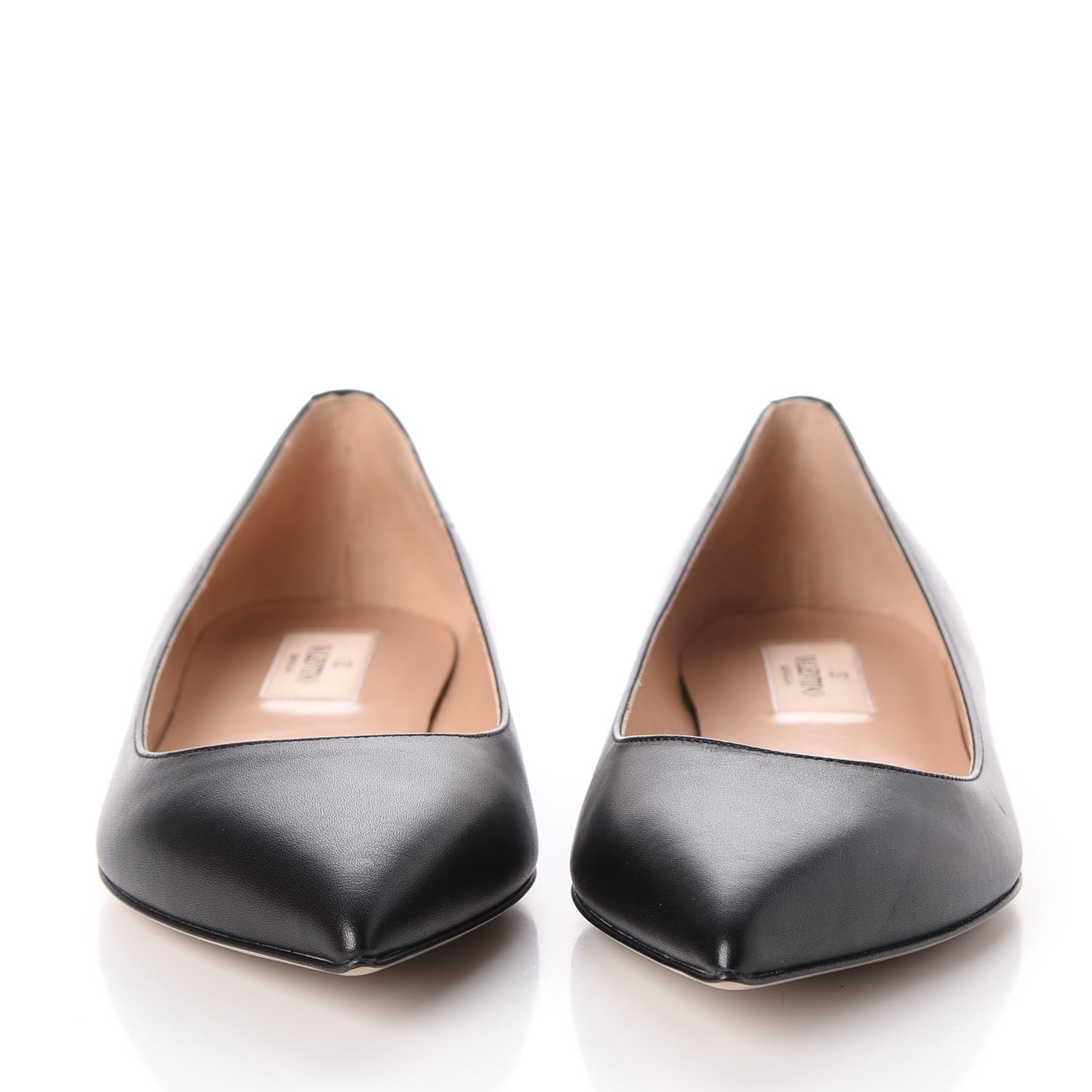 Nappa Rockstud Pointy Toe Ballerina Flats 37.5 Black