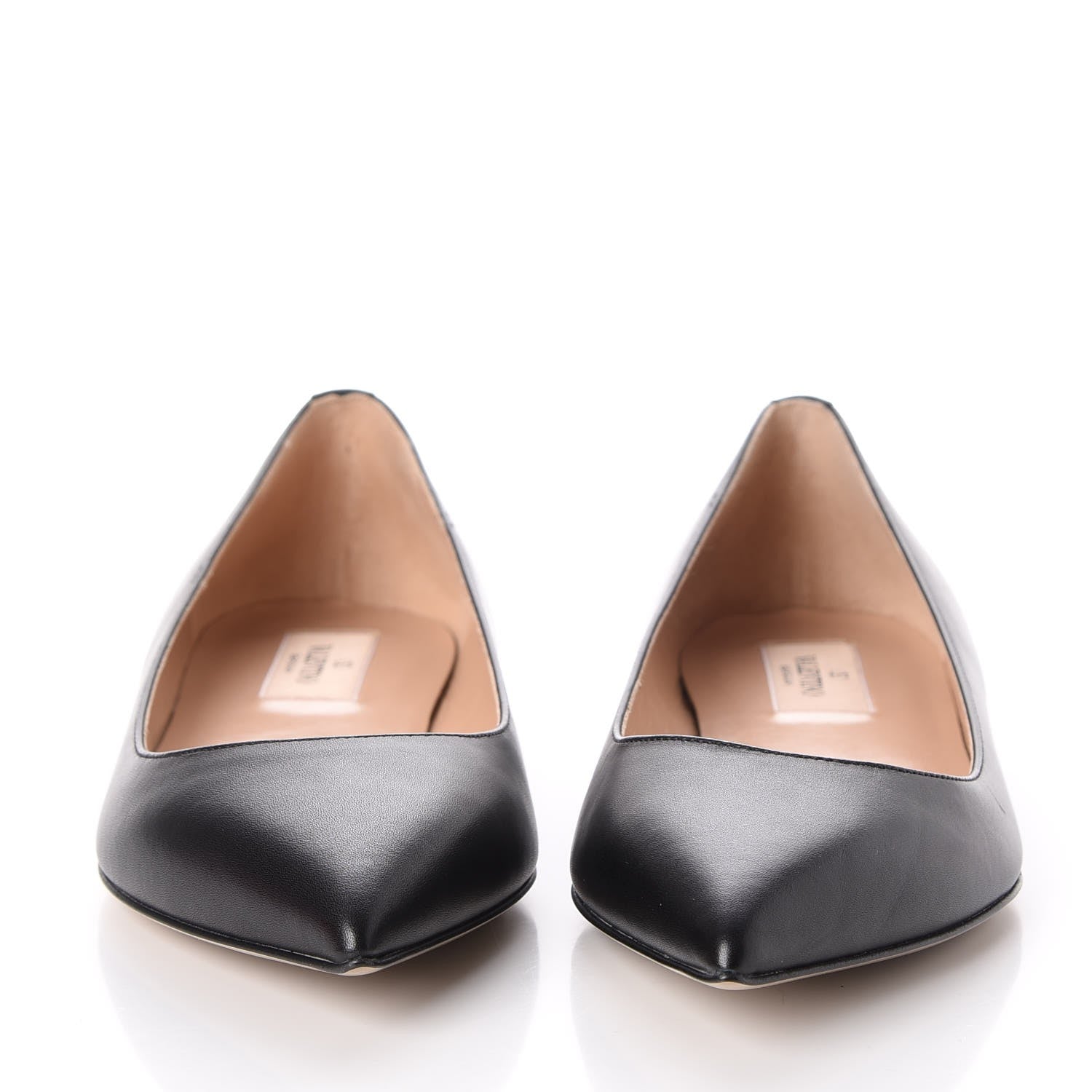 Valentino Garavani Nappa Rockstud Pointy Toe Ballerina Flats 37.5 Black 2 of 9