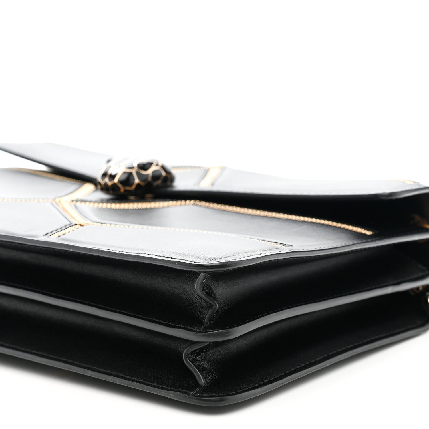 Bulgari Calfskin Glam Rebel Serpenti Forever Shoulder Bag Black 11 of 12