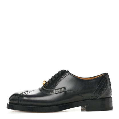 Gucci Glossy Calfskin Tejus Womens Lace Up Loafers 35.5 Black 1 of 11