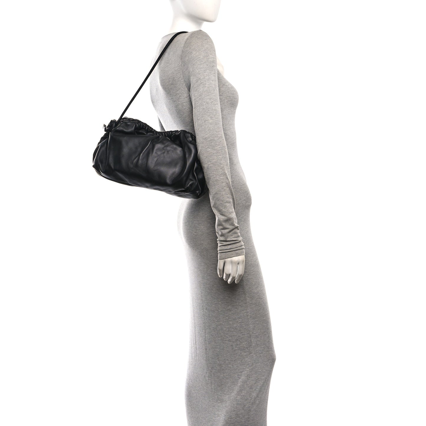 Lambskin Cloud Clutch Black Flamma