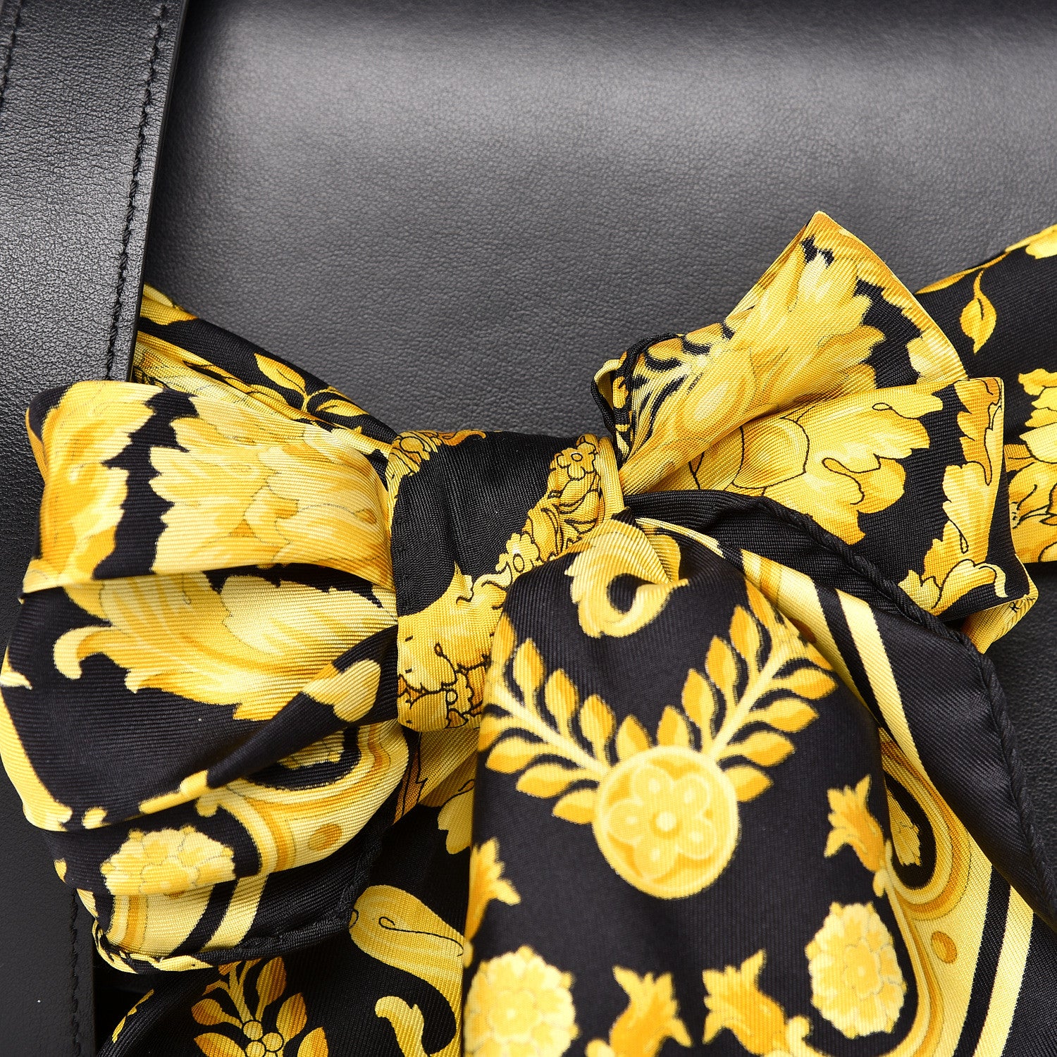Versace Calfskin Shoulder Bag With Scarf Black 14 of 14