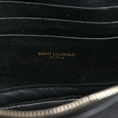 Saint Laurent Grain De Poudre Matelasse Monogram Mini Lou Camera Bag Black 6 of 9