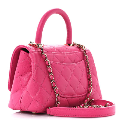 Chanel Caviar Quilted Extra Mini Coco Handle Flap Rose 3 of 11