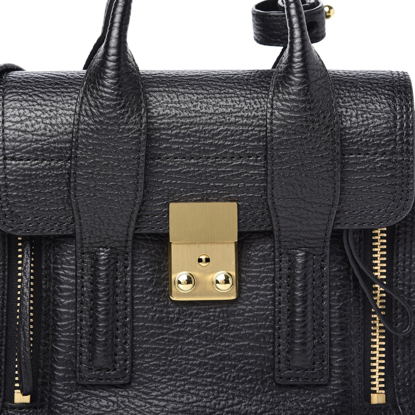 Textured Calfskin Mini Pashli Satchel Black