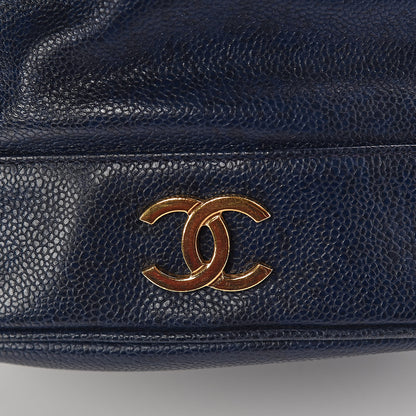 Chanel Caviar CC Drawstring Shoulder Bag Blue 12 of 12