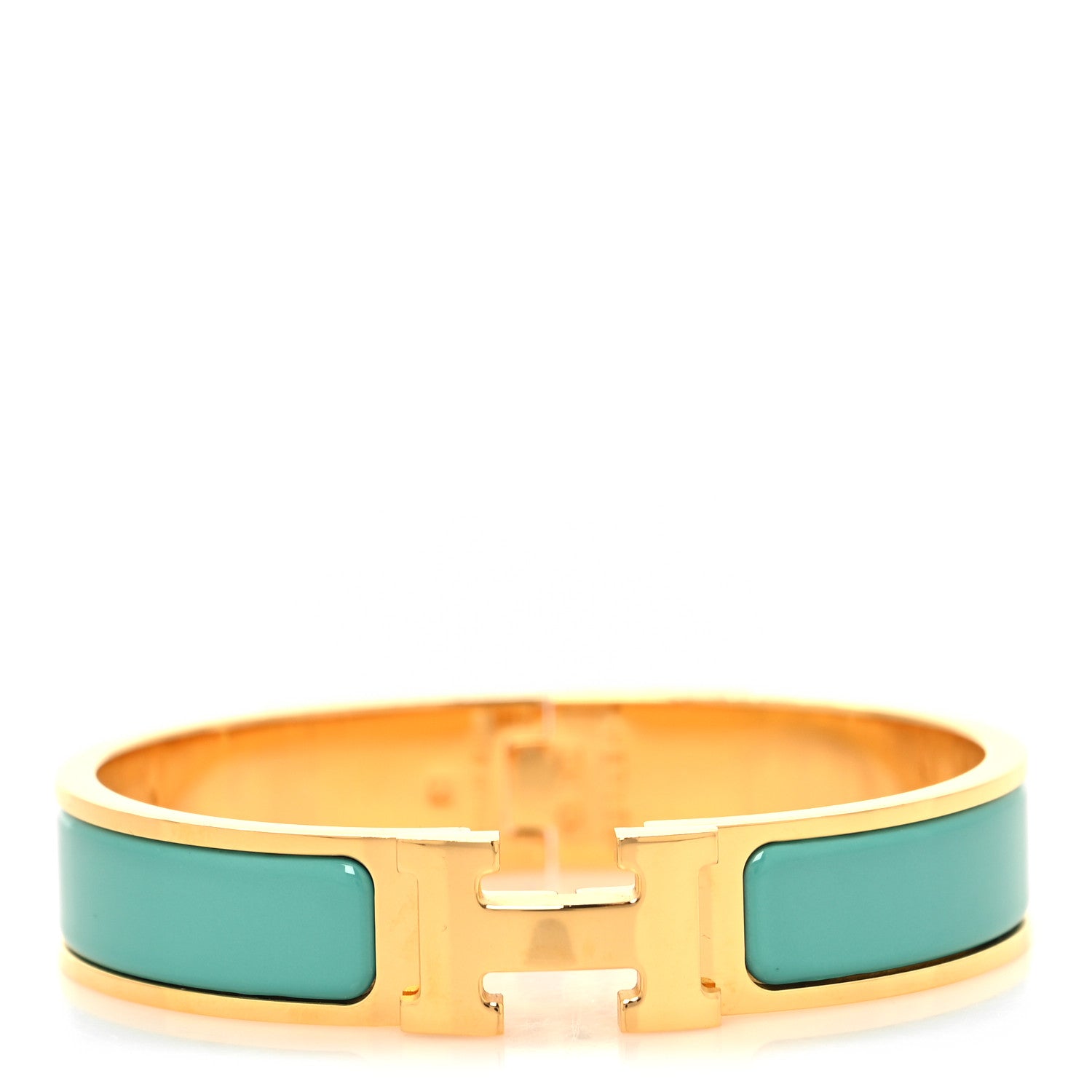 Hermes Enamel Narrow Clic Clac H Bracelet PM Emeraude 1 of 5