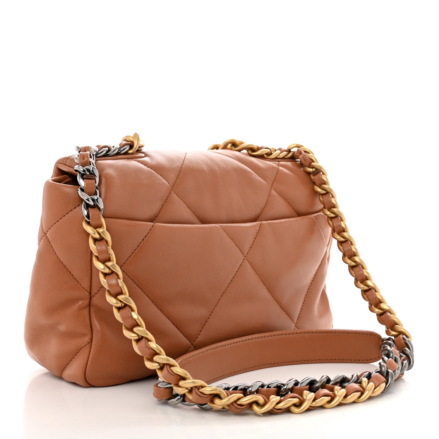 Chanel Lambskin Quilted Medium Chanel 19 Flap Brown 3 of 12